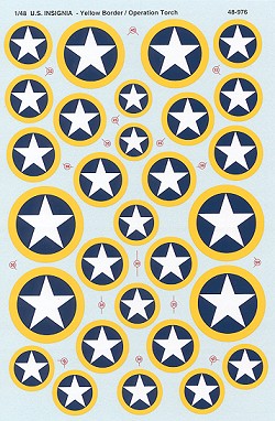 48-976 Yellow outline WWII US Insignia operation Torch 48-976