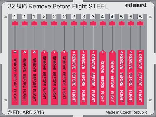 Detailset Remove Before Flight tags (STEEL) E32-886