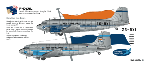 Douglas DC3 (South African Airways) FD72458