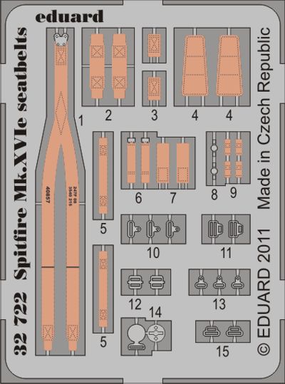 Detailset Spitfire MKXVIe Seatbelts (Tamiya) E32-722