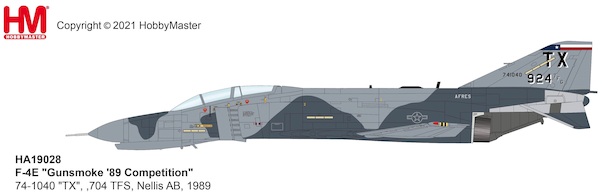 McDonnell Douglas F4E Phantom II, USAF 74-1040/TX 704th FS AFRES Bergstrom Air Force Base Gunsmoke Competition Nellis AFB 1989 HA19028