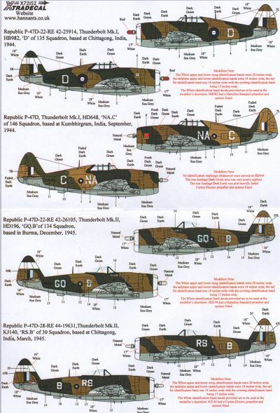 Yanks with Roundels Part 4 Republic P-47D Thunderbolt in RAF/SEAC service X72152