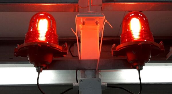 Original airport obstruction light, previously used at Schiphol Airport. Prepared for use as light indoor. OBS LIGHT FINAL
