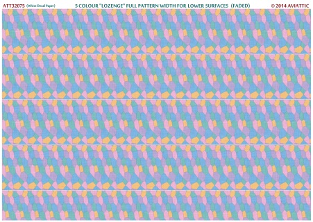 5 colour lozenge full pattern width for Lower surfaces (faded) (White decal) ATT32075