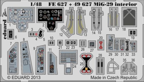 Detailset Mikoyan MiG29 Fulcrum Interior Self Adhesive (Great Wall) FE627