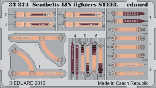 Detailset Japanese Navy Fighters Seatbelts (steel) E32-874