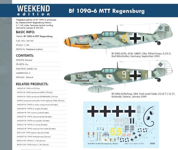 Messerschmitt BF109G-6 Mtt Regensburg 84143
