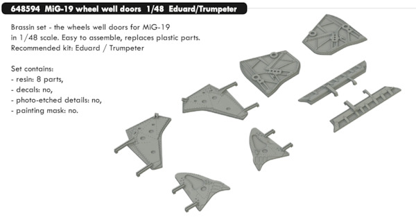 MiG19 Wheel Well doors (Trumpeter/Eduard) E648594