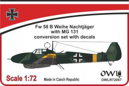 Focke Wulf Fw58 Weihe Nachtjäger with MG131 Conversion set with decals for 12./ZG1 OWLR72067