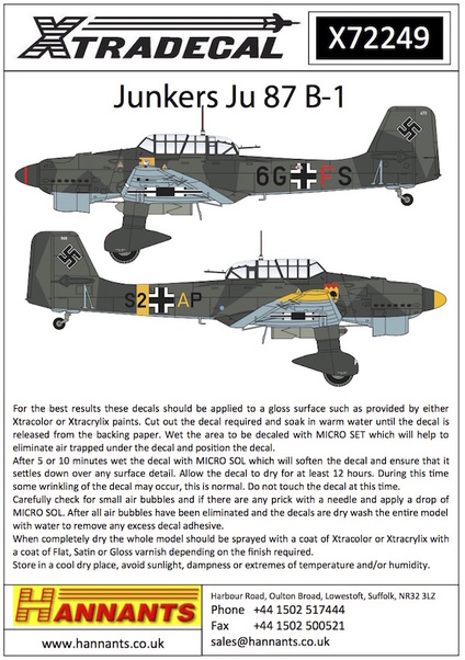 Junkers Ju-87B-1 'Stuka' X72249