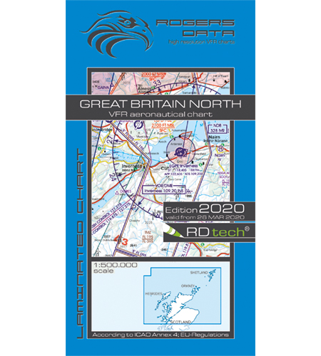 VFR aeronautical chart Great Britain North 2020 ROGERS-GB-N