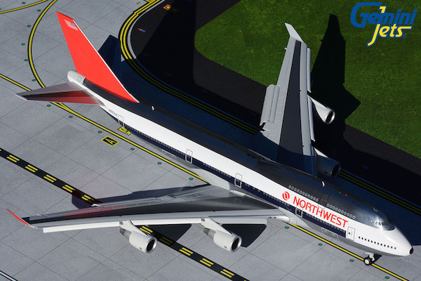 Boeing 747-400 Northwest Airlines N663US (polished 1980s livery) flaps down G2NWA909F