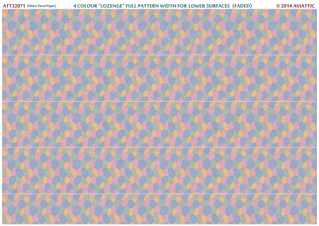 4 colour lozenge full pattern width for Lower surfaces (faded) (White decal paper) ATT32071