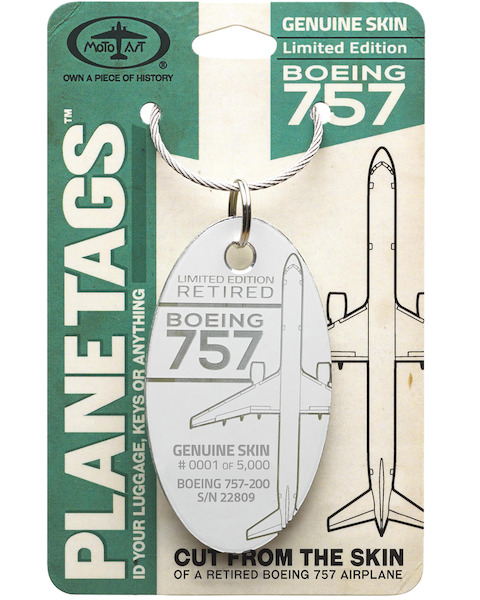 Keychain made of real aircraft skin: Boeing 757 s/n 22809 757 22809