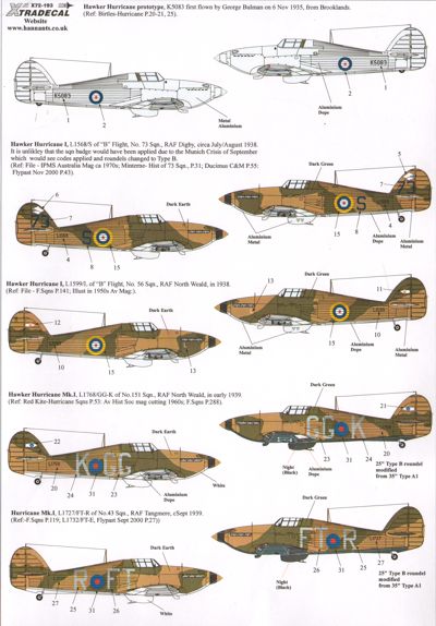 Hawker Hurricane Mk.I Early with fabric wing X72193