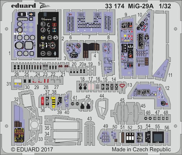 Detailset Mikoyan MiG29A Fulcrum Interior (Trumpeter) E33-174