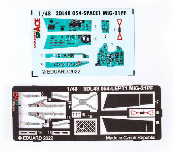 SPACE 3D Detailset Mikoyan MiG21PF Fishbed (Eduard)  3DL48054