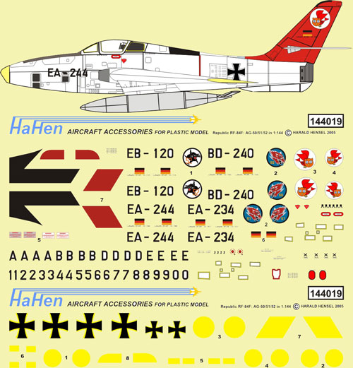 Republic RF84F Thunderflash (Luftwaffe - AG50/51/52) HH144019