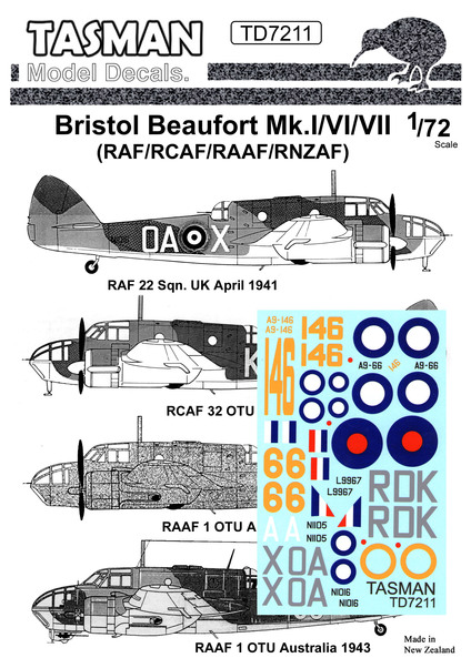 Bristol Beaufort MKI/VI/VII (RAF, RCAF, RAAF, RNZAF) TD7211