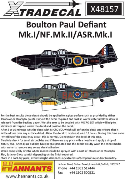 Boulton-Paul Defiant Mk.I/NF.II/ ASR.Mk.I X48157