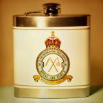 Stainless steel Hip Flask 311sq RAF (White) 015
