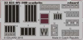 Detailset OV10D Bronco Seatbelts (Kitty Hawk) E32-831