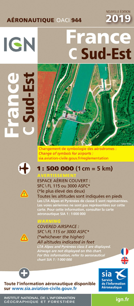 ICAO chart France 944 South East (Sud-Est) Edition 2019 IGN-944