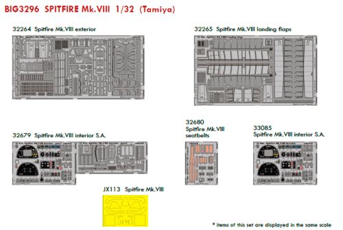 Detailset Spitfire MKVIII (Tamiya) BIG3296