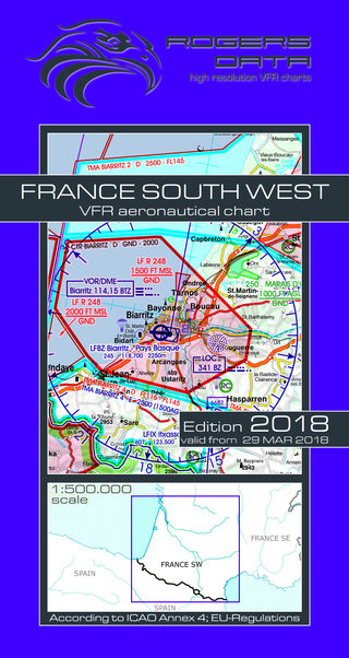 VFR aeronautical chart France Southwest 2018 ROGERS-FR-SW