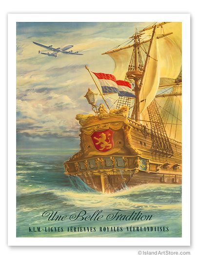 Une Belle Tradition (A Beautiful Tradition) - KLM Airlines Vintage metal poster metal sign MTSA4244