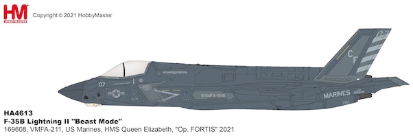 F35B Lightning II, #169608 VMFA-211 Wake Island Avengers US Marines HMS Queen Elizabeth Operation Fortis 2021 HA4613