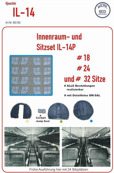 Ilyushin IL14P Interior and seats for 18, 24 or 32 configuration 803302