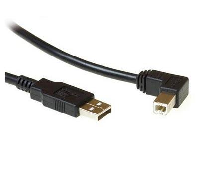 USB 2.0 Aansluitkabel USB A - USB B 1.0m Haaks 93017