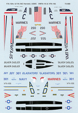 72-888 F/A18A/C Hornets (VFA106 & VFMA115) 72-888