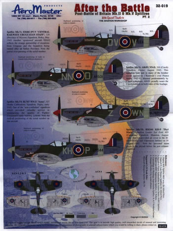 After the Battle, Post Battle of Britain Spitfire MKII and MKV part 2 AMD32-019