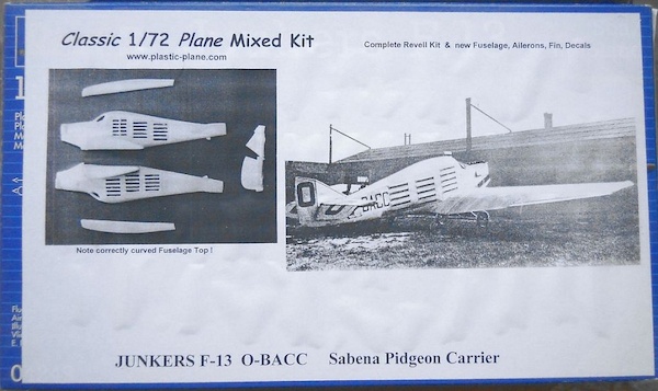 Junkers F13 Sabena Pidgeoncarrier O-BACC (Restock!) F13 pidgeon