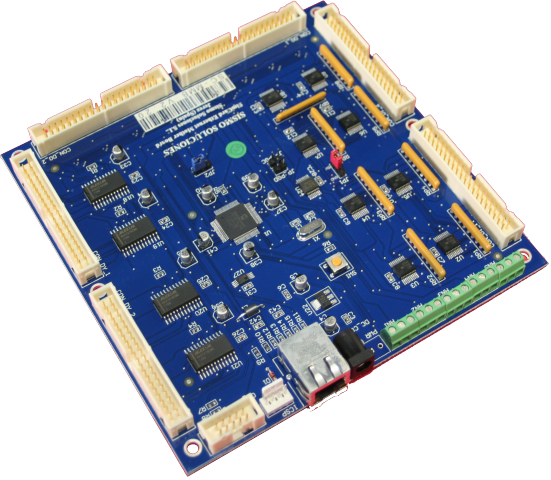 SimCard Ethernet Motherboard SC-MB with displays. SIS-2801