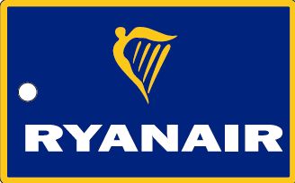 Bagagetag with Ryanair on one side and writable backside, including metal wire BAGTAG Ryanair