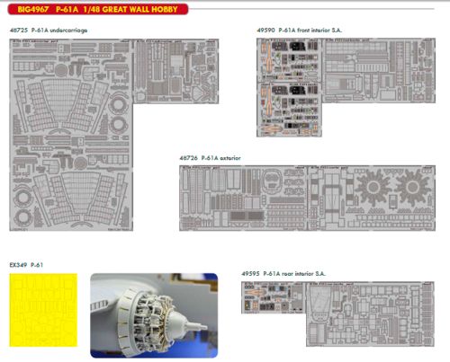 Detailset Northrop P61A Black Widow (Great Wall) BIG4967