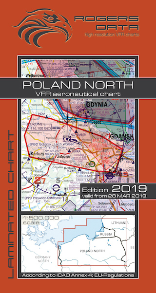 VFR aeronautical chart Poland North 2019 ROGERS-POL-N