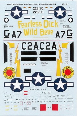 48-1121 P47D Razor & Bubble Thunderbolts (395FS, 396FS/368FG) 48-1121