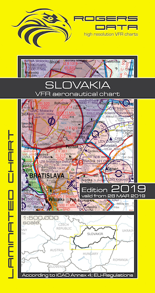 VFR aeronautical chart Slovakia 2019 ROGERS-SLOVAKIA