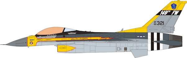 F16C Fighting Falcon USAF Texas ANG, 182nd FS, 149th FW, 70 years Anniversary Edition, 2017 JCW-72-F16-013