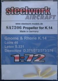 Prop blades for Gnome Rhone K14 engine (Loire 46, S331 and D370 srs) sa7206