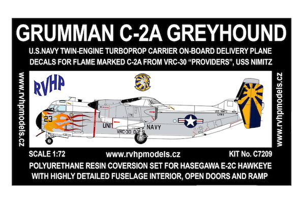 Grumman C-2A Greyhound (VRC-30 Providers, Red Flame, USS Nimitz) Hasegawa C7209