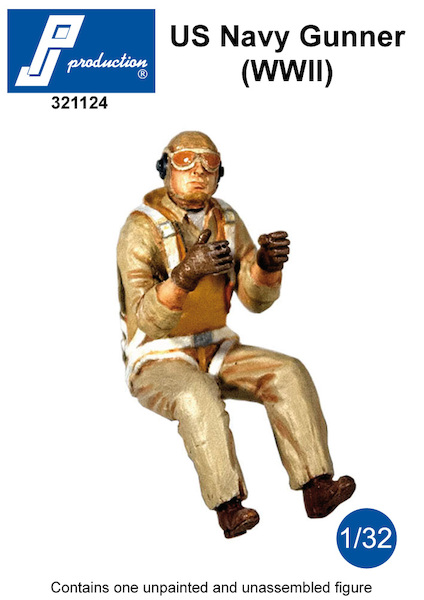 US Navy Gunner seated in a/c (WWII) 321124