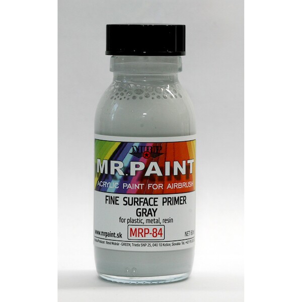 MR. Paint Fine surface Primer for Plastic, Metal, Wood and Resin - Grey mrp-084