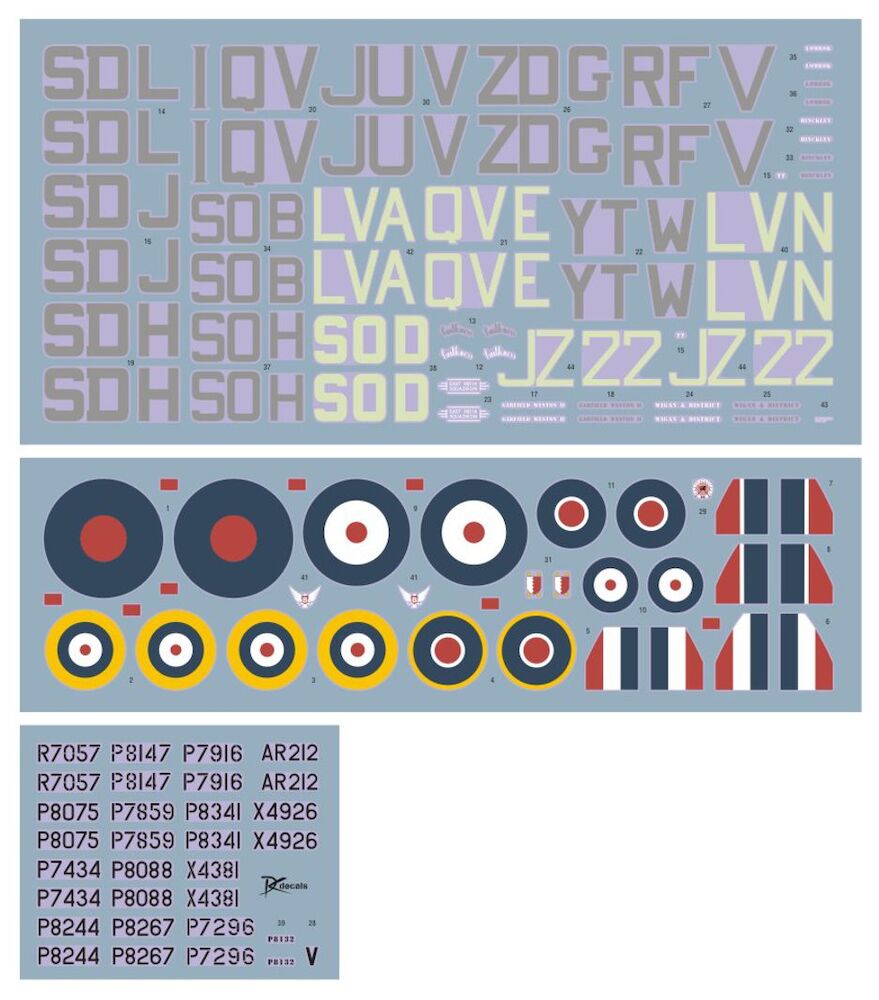 Spitfires MKI II Of Czechoslovak Pilots In RAF 15 Schemes 