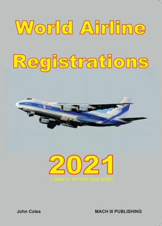 World Airline Registrations 2021, aircraft listed in type of airc