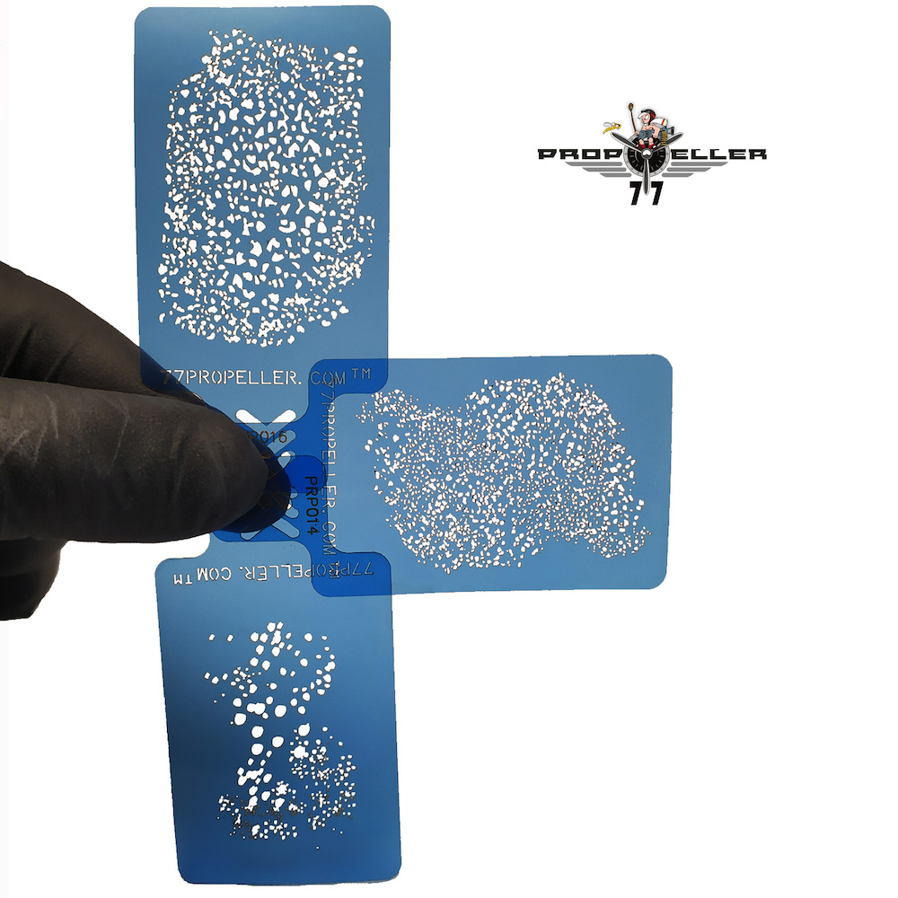 Set of 3 Mini Airbrush template, Airbrush stencils for spraying s